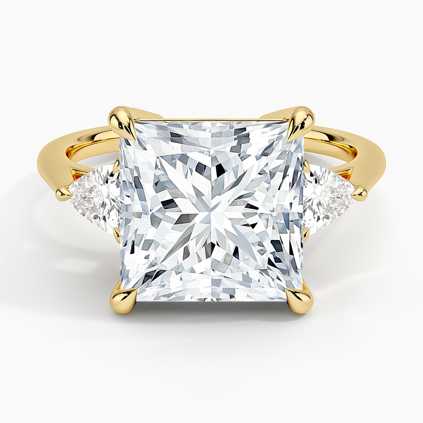 PRINCESS CUT RING WITH TRILLION STONES