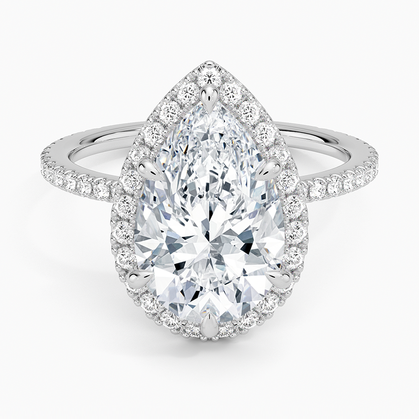 HALO PEAR SHAPED DIAMOND SIMULANT RING