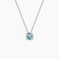 4CT AQUA MARINE ROUND SOLITAIRE NECKLACE