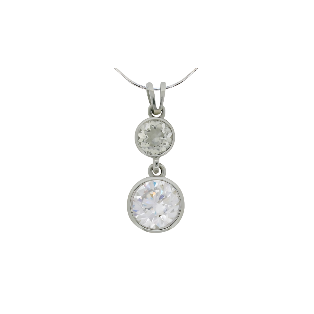 DROP ROUND BRILLIANT BEZEL SET PENDANT