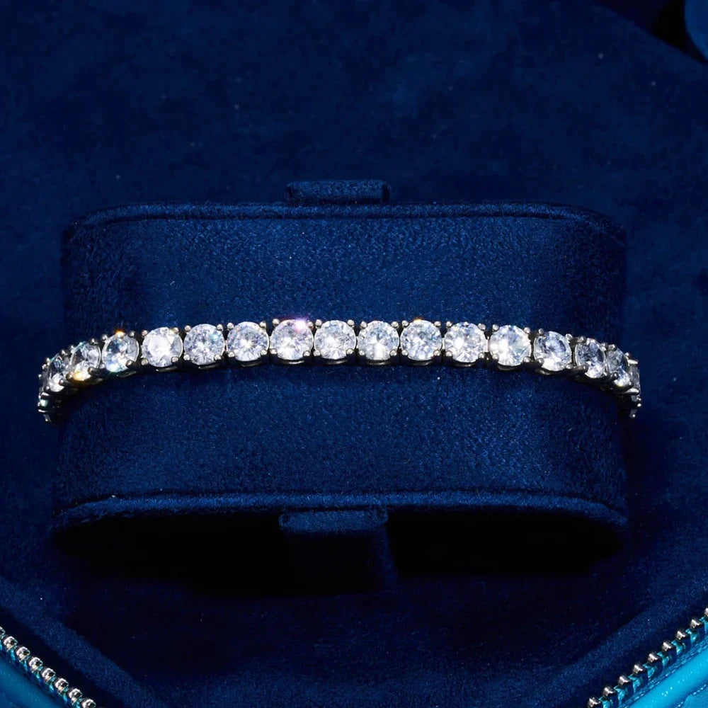 Men's 5mm moissanite tennis bracelet in silver