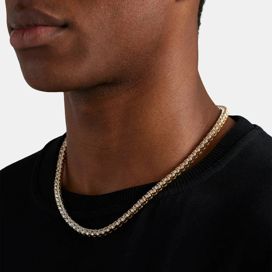 MENS 4MM TENNIS CHAIN - GOLD