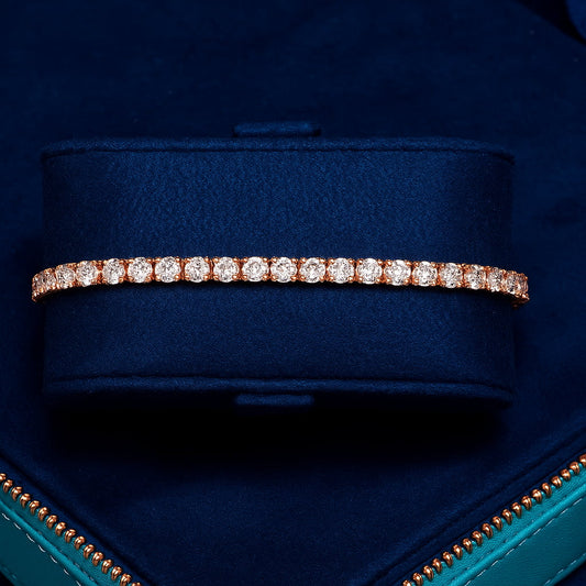 3MM MOISANNITE TENNIS BRACELET - ROSE GOLD - D COLOR - VVS1