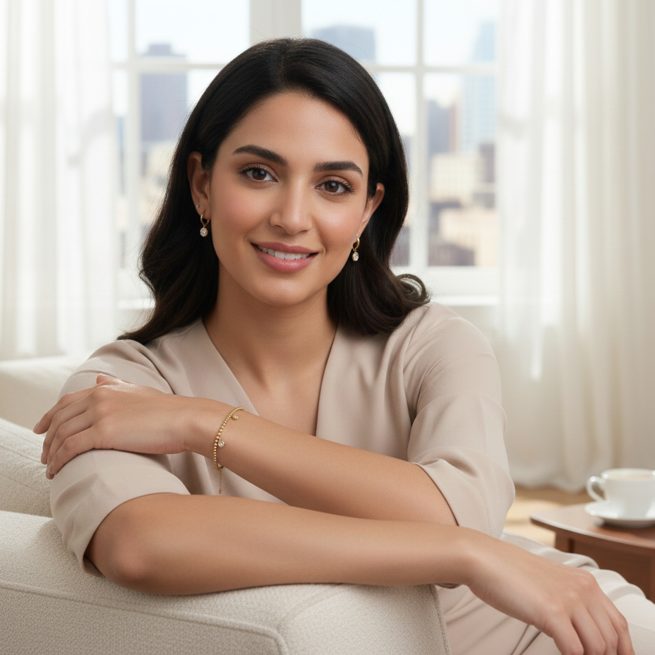 سوار زينة مويسانيتي – ذهبي – لون D – VVS1