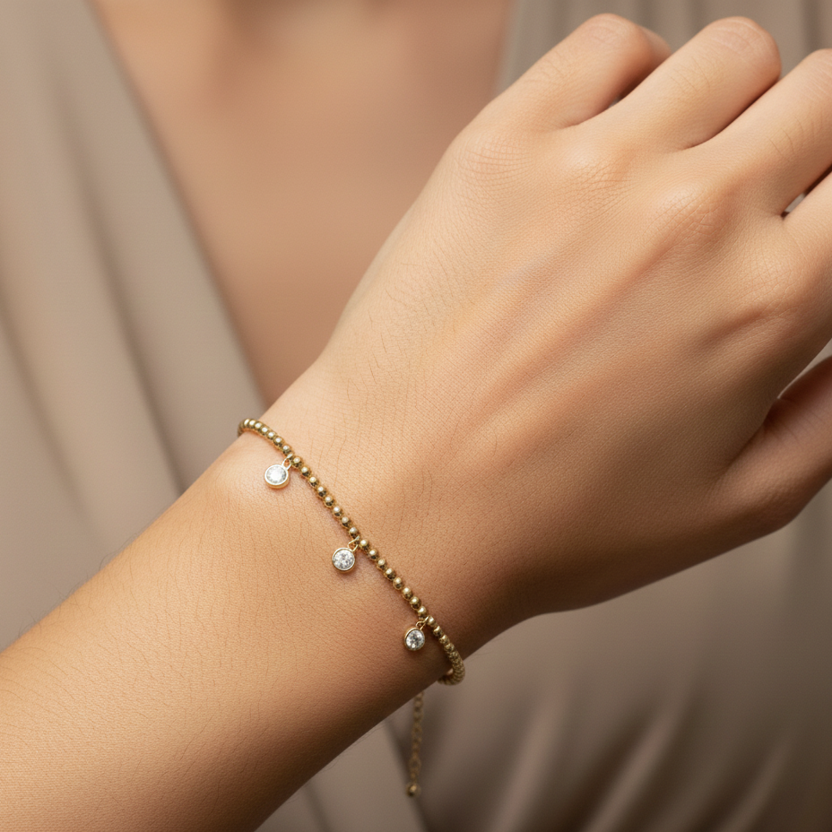 سوار زينة مويسانيتي – ذهبي – لون D – VVS1