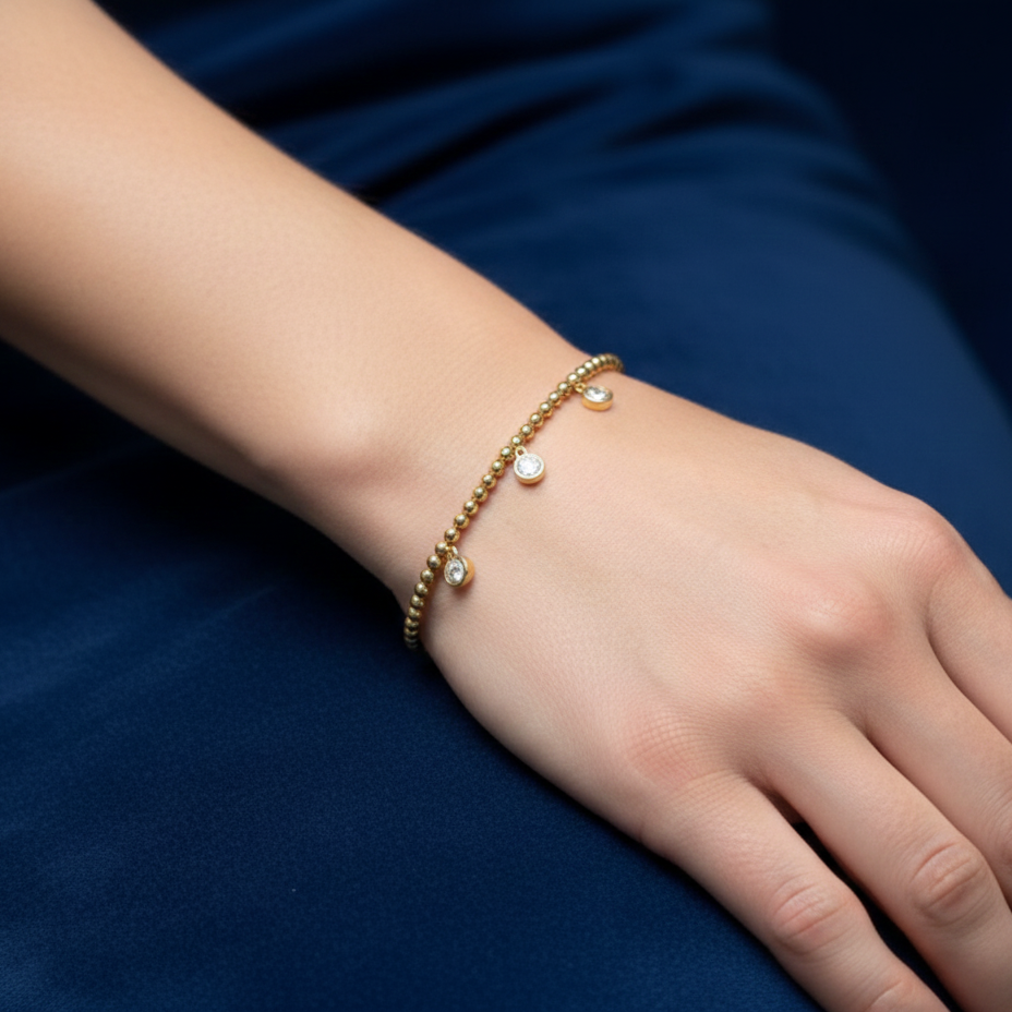 سوار زينة مويسانيتي – ذهبي – لون D – VVS1