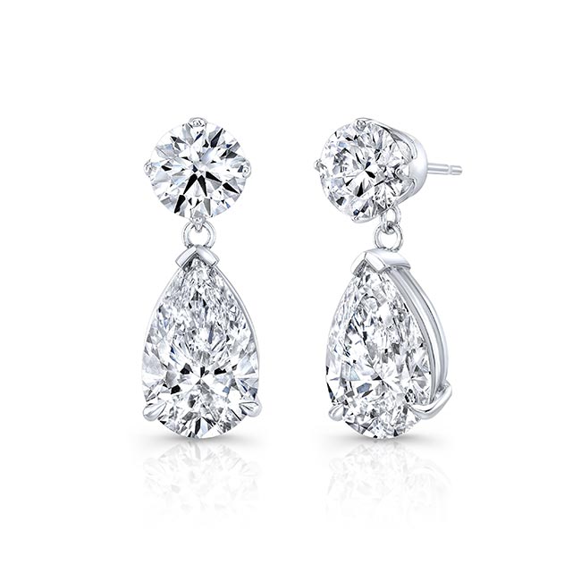 CLASSIC ROUND BRILLIANT AND TEAR DROP EARRINGS