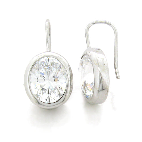 4CT Oval-Cut BEZEL DROP EARRINGS