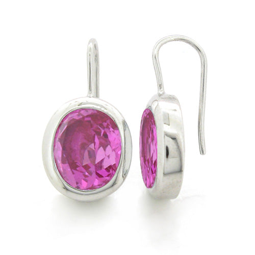 4CT Oval-Cut BEZEL DROP EARRINGS
