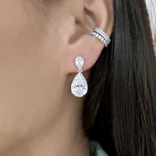 DUAL PEAR DROP STUDS