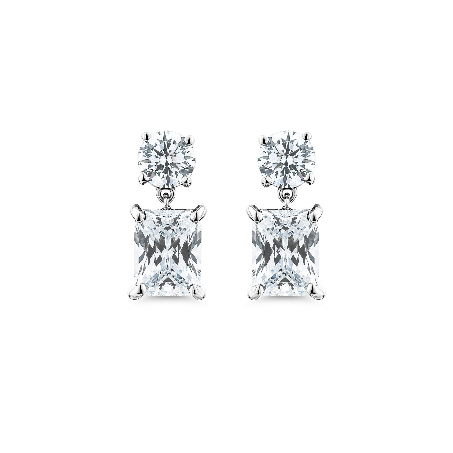 BRILLIANT & RADIANT CUT DROP EARRINGS