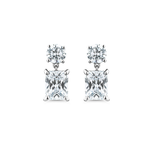 BRILLIANT & RADIANT CUT DROP EARRINGS