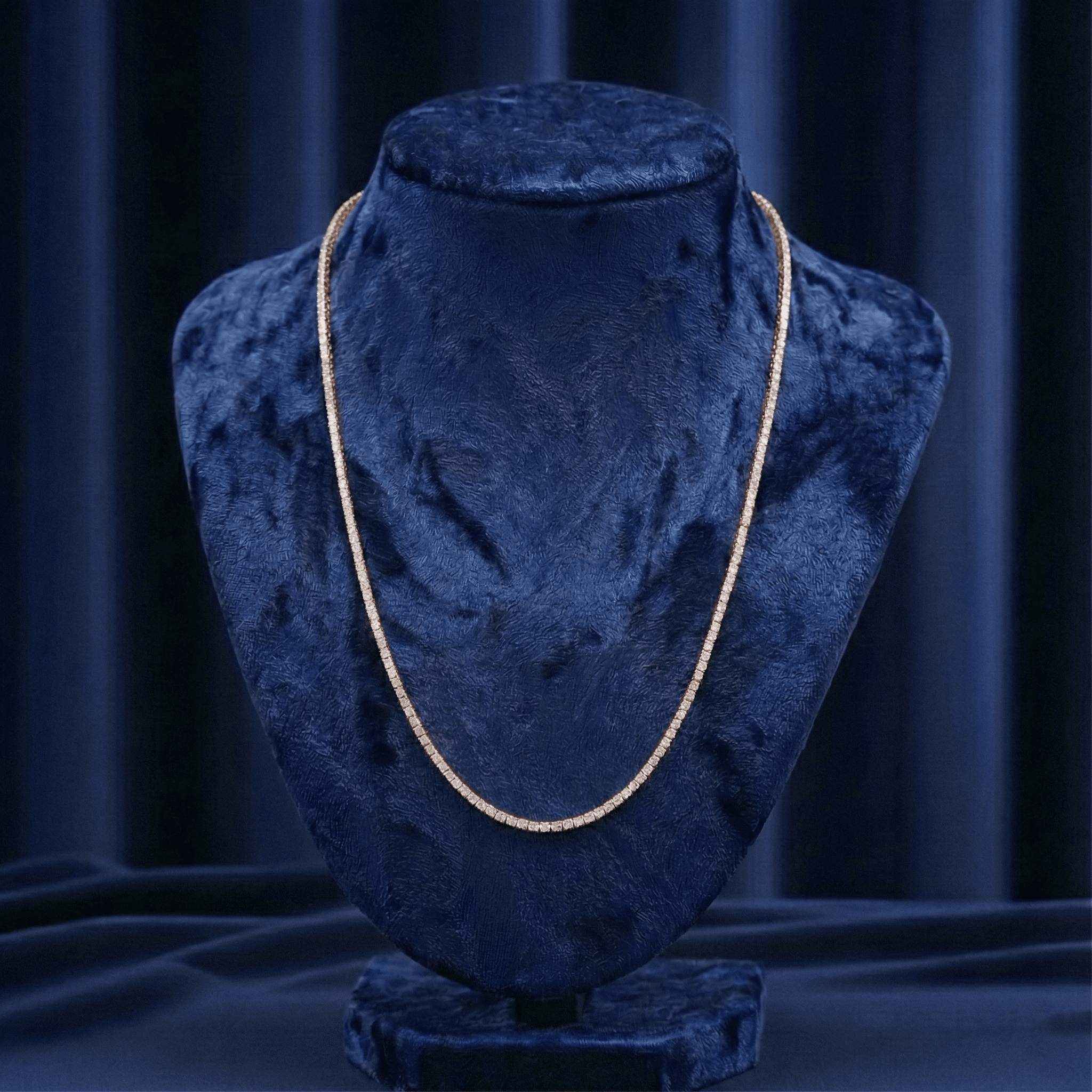 2MM MOISSANITE TENNIS NECKLACE - GOLD - D COLOR - VVS1