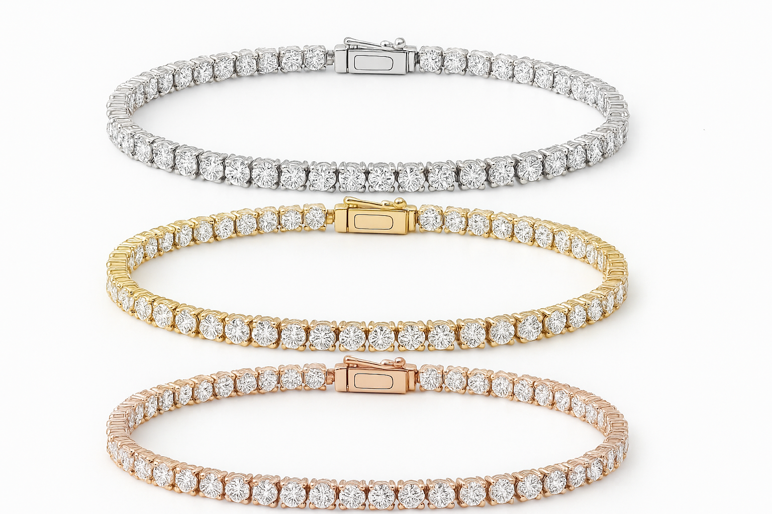 2MM MOISSANITE TENNIS BRACELET - WHITE GOLD