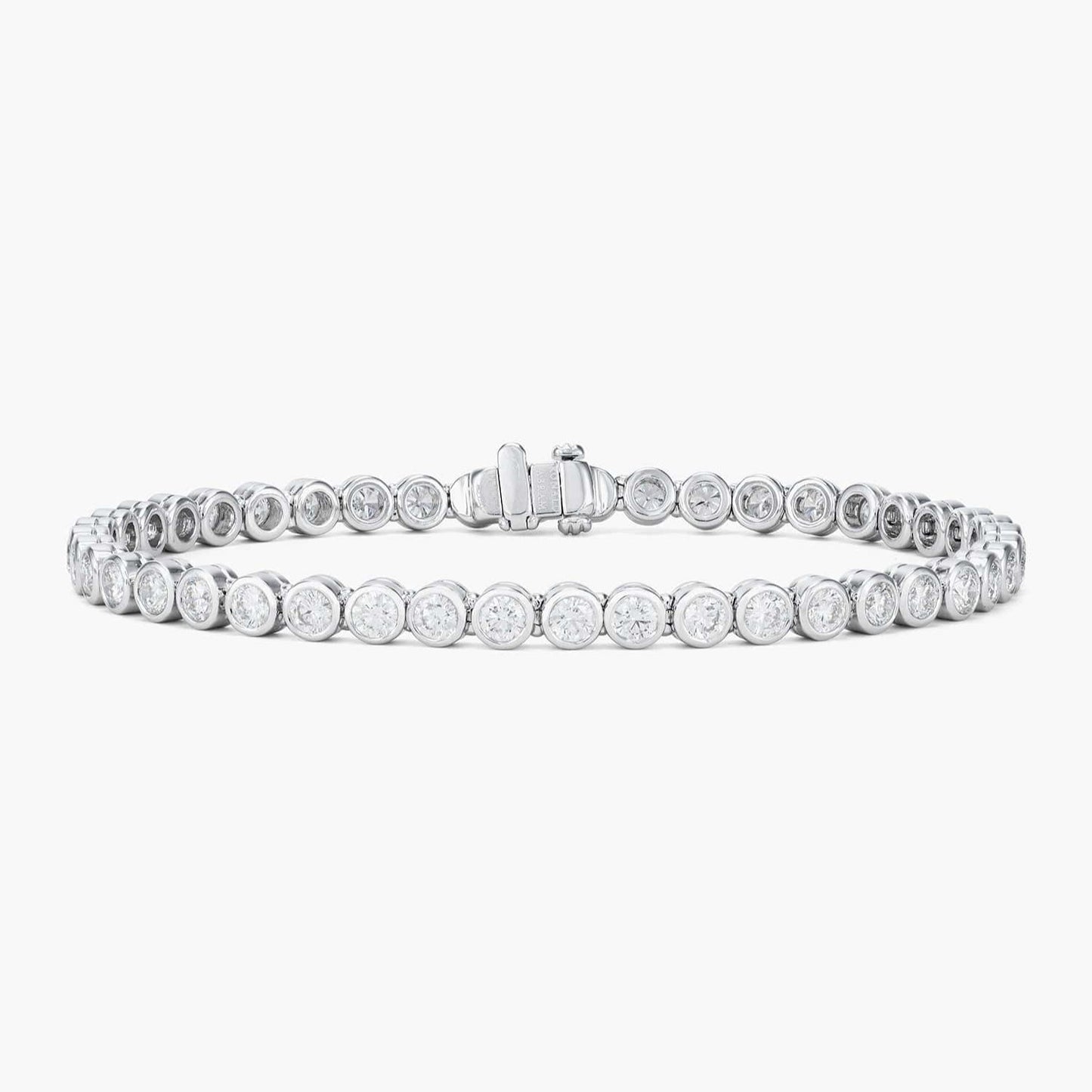 BEZEL SET TENNIS BRACELET - WHITE GOLD
