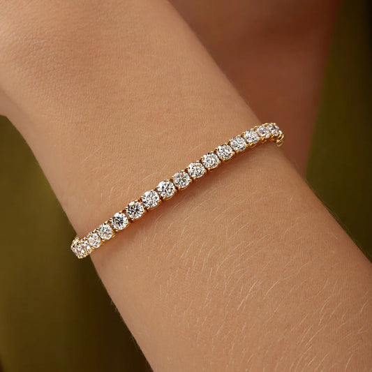 3MM MOISANNITE TENNIS BRACELET - GOLD - D COLOR - VVS1