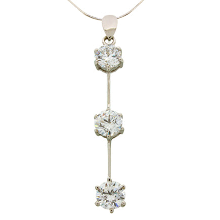 THREE TIER ROUND BRILLIANT PENDANT