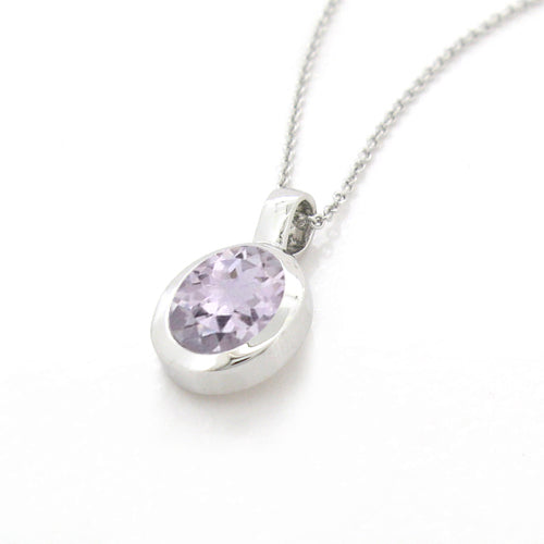 AMETHYST OVAL BEZEL PENDANT