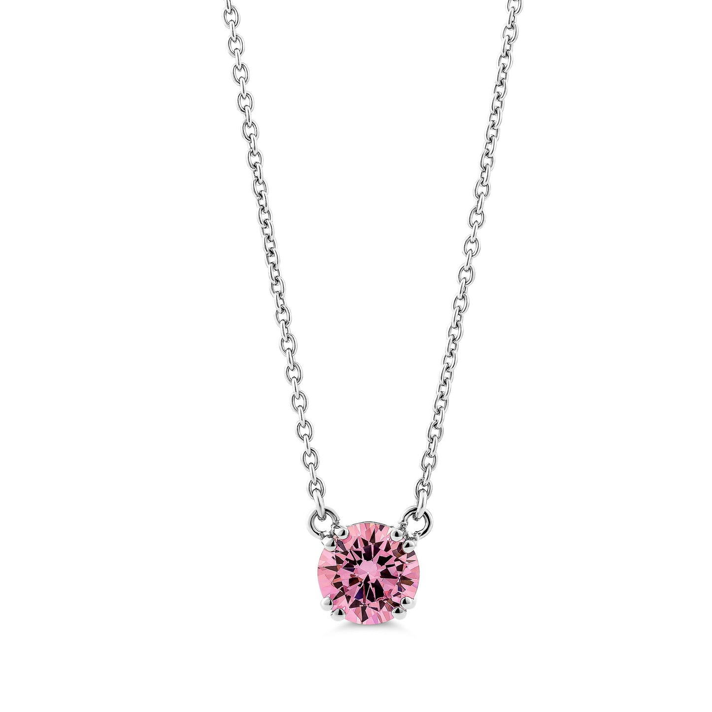 BRILLIANT PINK SOLITAIRE NECKLACE