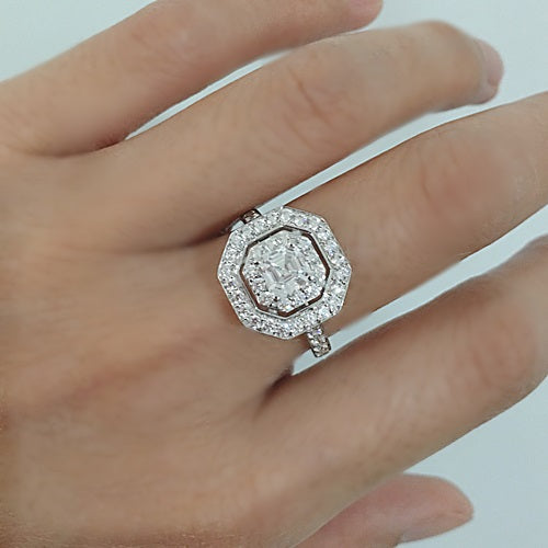 خاتم هالة مقطوع من ASSCHER