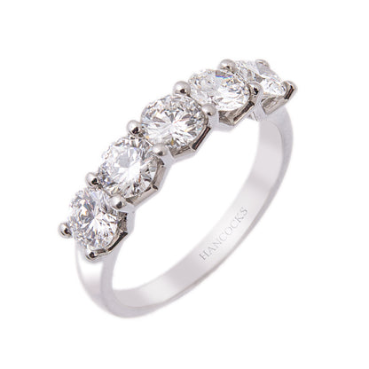 5 STONE BRILLIANT CUT HALF  ETERNITY RING