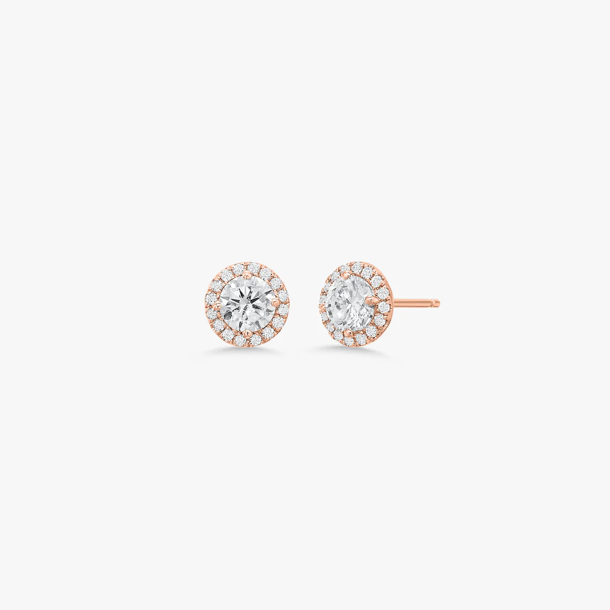 2CT ROUND HALO STUDS