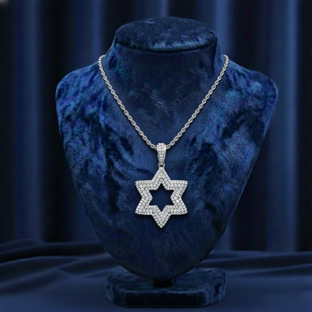 قلادة نجلاء مويسانيتي – ذهب أبيض – اللون D – VVS1