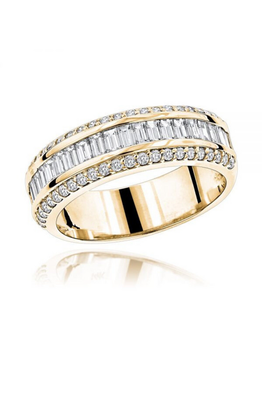 BAGUETTE & ROUND CUT HALF ETERNITY BAND