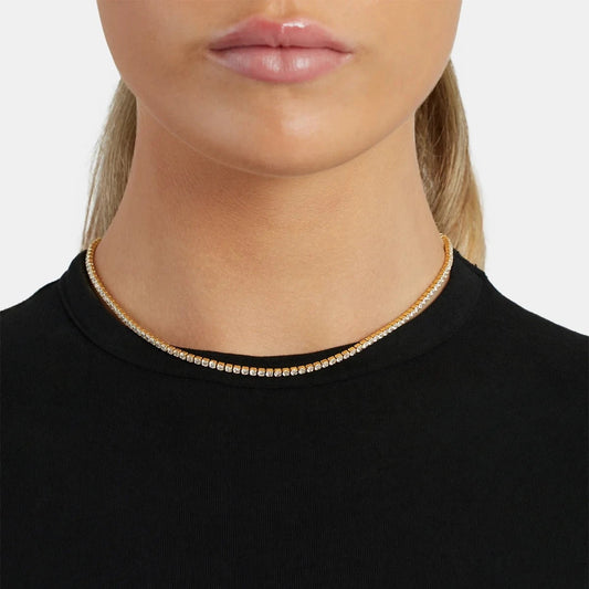 PETITE 2MM TENNIS NECKLACE - GOLD