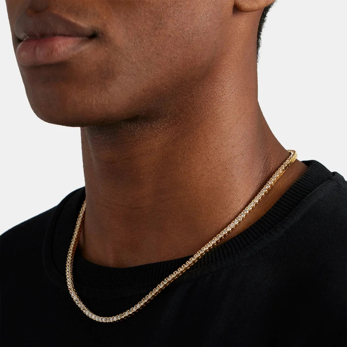 MENS 3MM TENNIS CHAIN - GOLD