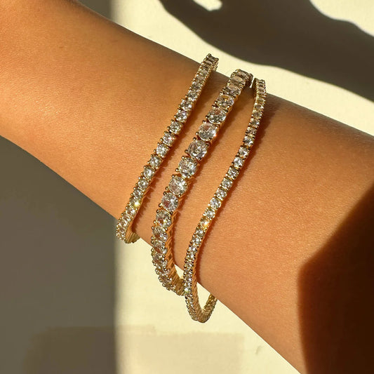 3MM TENNIS BRACELET -  WHITE GOLD