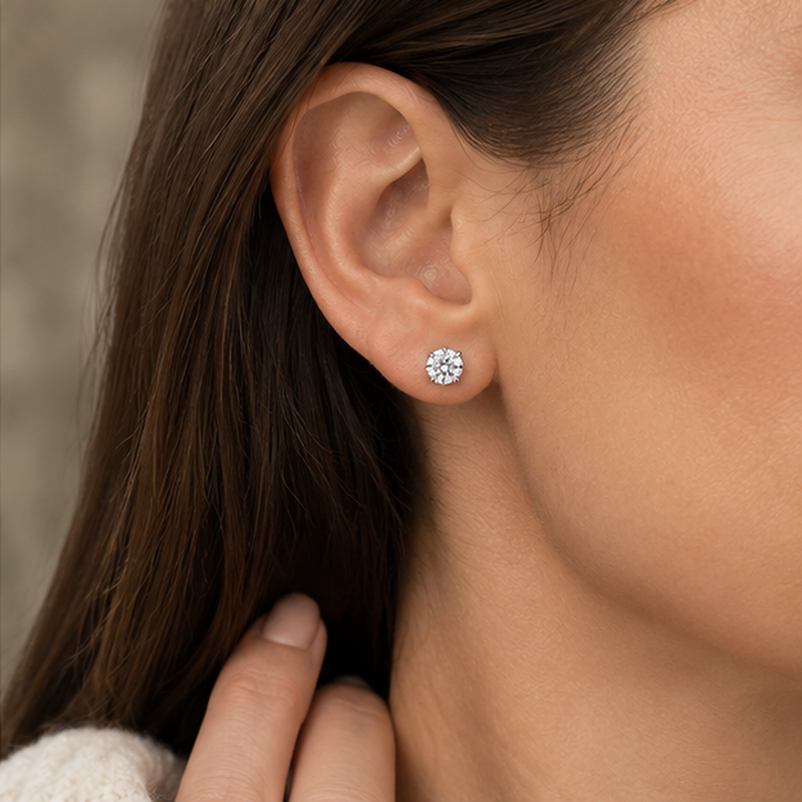Sophia 0.5 to 2ct Round Moissanite Stud Earrings