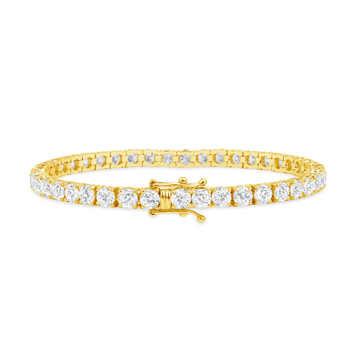 MENS 3MM TENNIS BRACELET -  GOLD