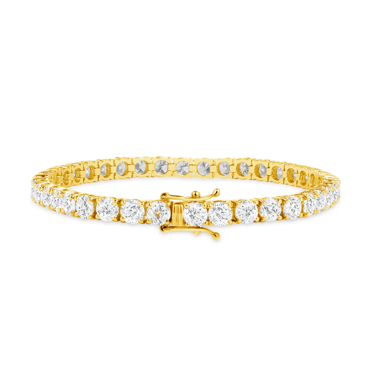 MENS 4MM TENNIS BRACELET - GOLD