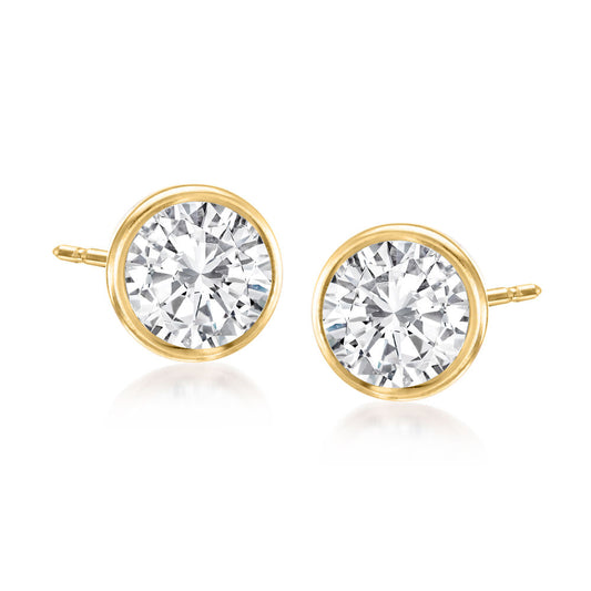 BRILLIANT CUT 0.25 BEZEL SOLITAIRE STUD EARRING