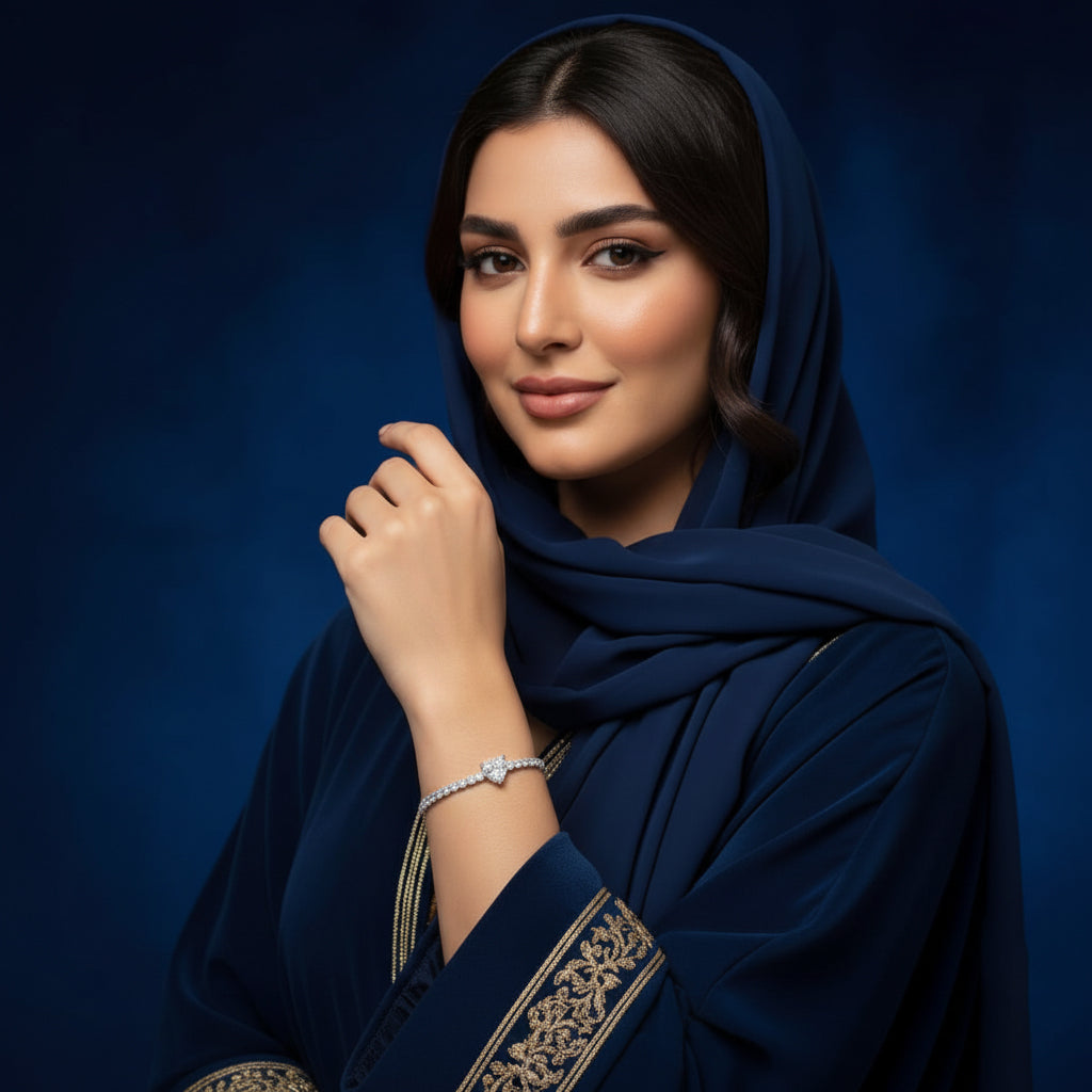 سوار تنس قلب مويسانيت من لانا - ذهب وردي - لون D - VVS1