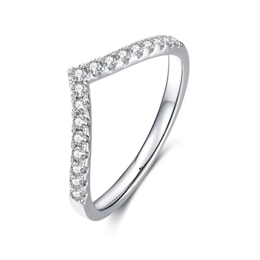 HALF ETERNITY V-SHAPE RING