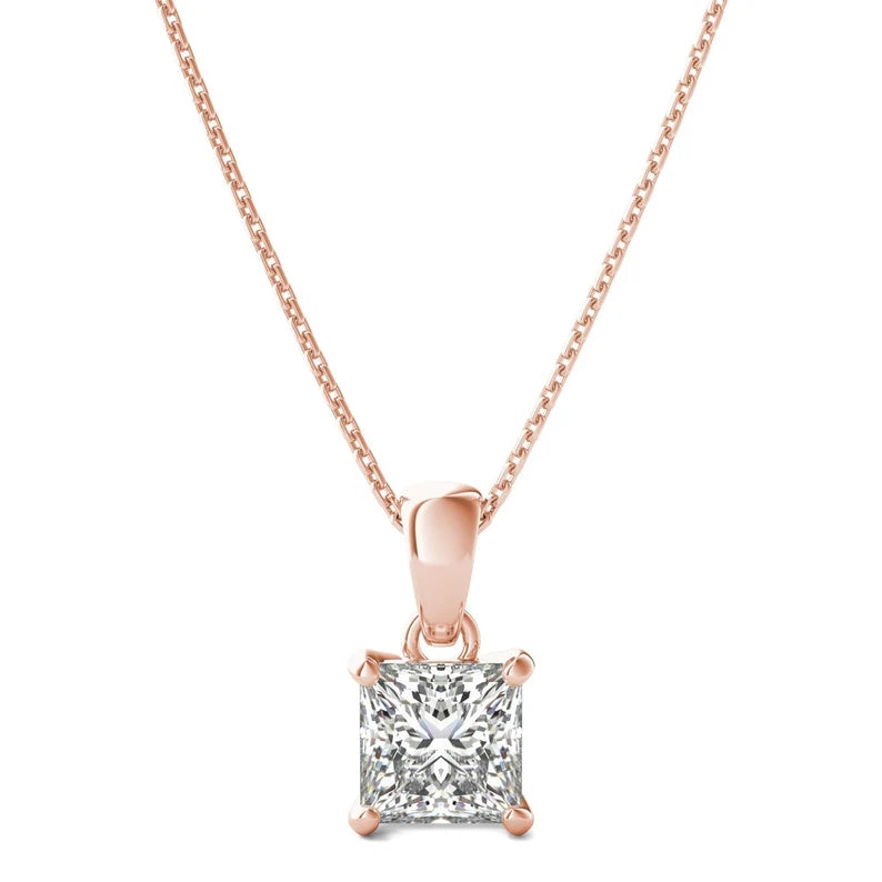 2CT SOLITAIRE PRINCESS CUT PENDANT