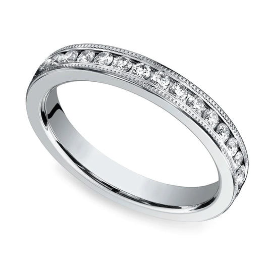 FULL ETERNITY RING WITH MILLIGRAIN BAND