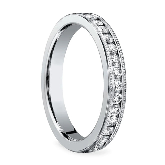 FULL ETERNITY RING WITH MILLIGRAIN BAND