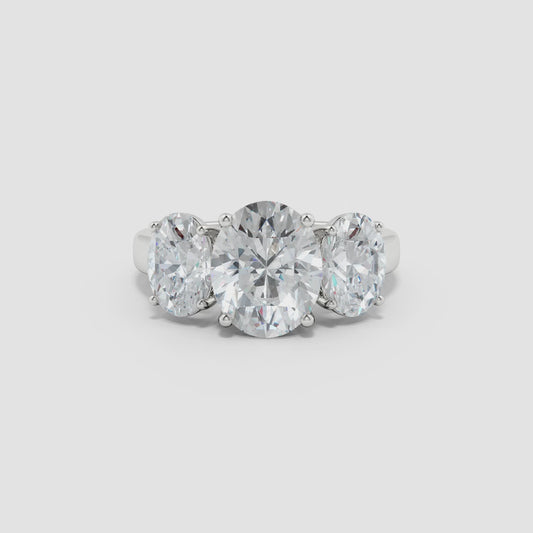 3 STONE OVAL CUT DRESS RING