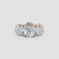 3 STONE OVAL CUT DRESS RING