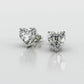 1CT HEART SHAPE STUD EARRINGS