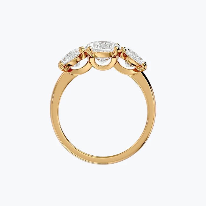 OVAL-CUT THREE-STONE RING